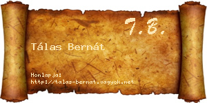 Tálas Bernát névjegykártya